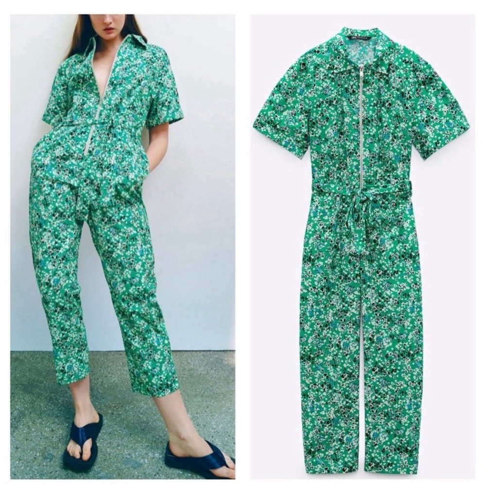 Zara Emerald Floral Romper